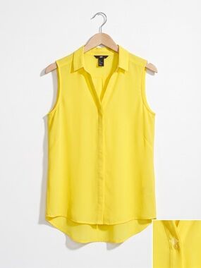 H&M Bright Yellow Sleeveless Collared Camisole
